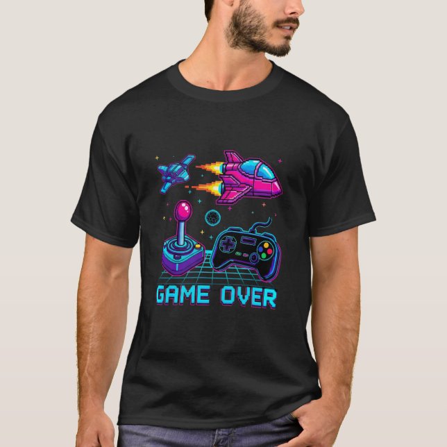 Acabamento de Jogo - Camisa T Arcade Pixel Retro (Frente)