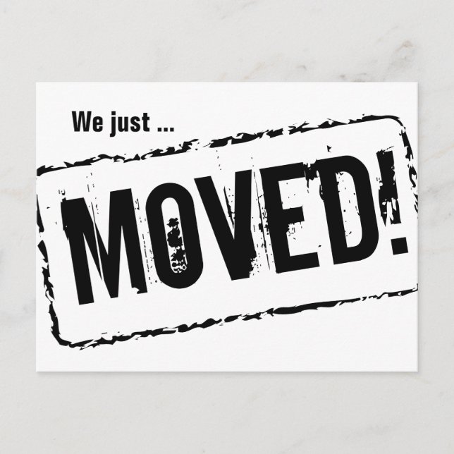 Acabamos de mudar cartões postais para nova casa (Frente)