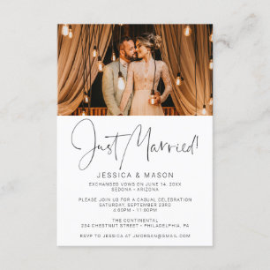 Acabamos de nos Casar Convite de Casamento de Fuga