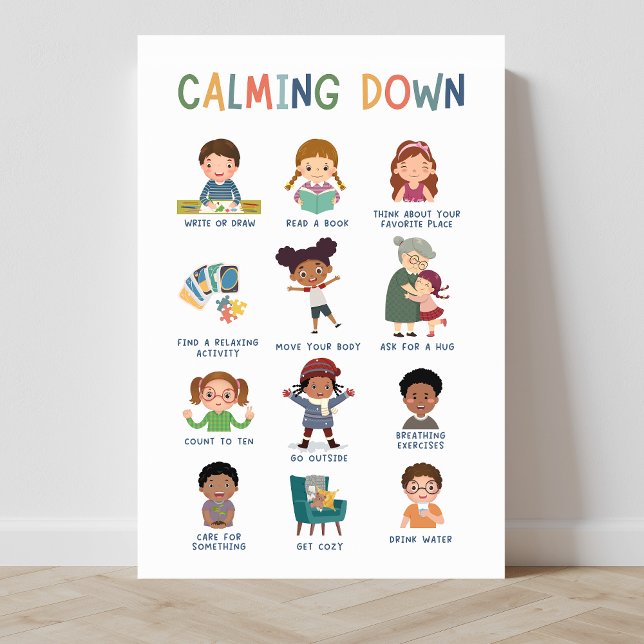 Acalmando técnicas Poster de sala de aula (calming down techniques, calming down, education, social emotional learning, classroom posters)