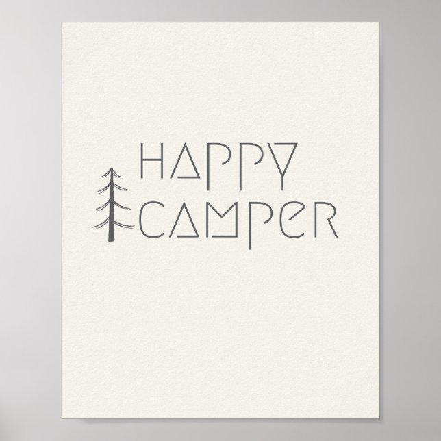 acampador feliz. Poster e Impressões (Frente)