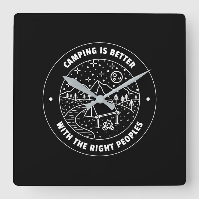 Acampamento é melhor com... Relógio de Parede (Frente)
