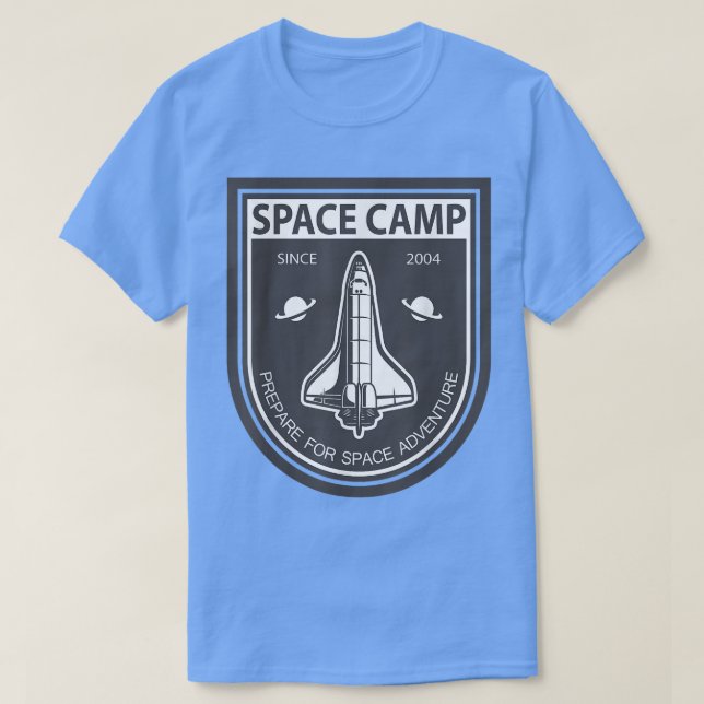 Acampamento Espacial - Camisas Espaciais Retroespa (Frente do Design)
