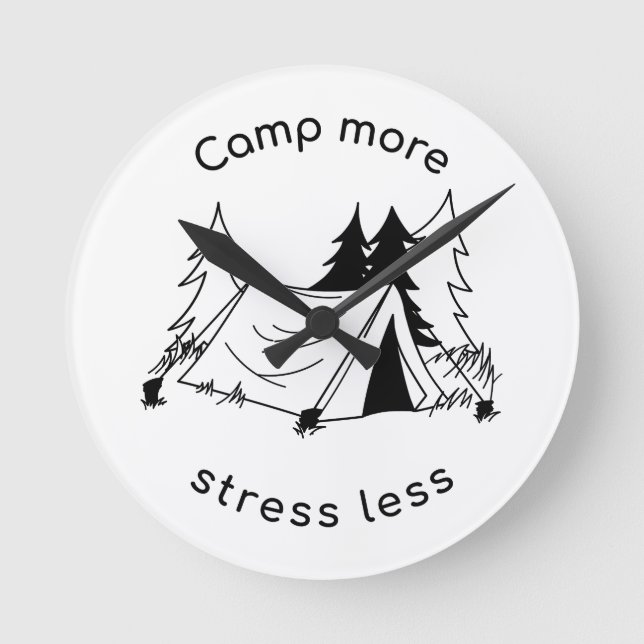 Acampamento mais stress menos relógio de parede (Frente)