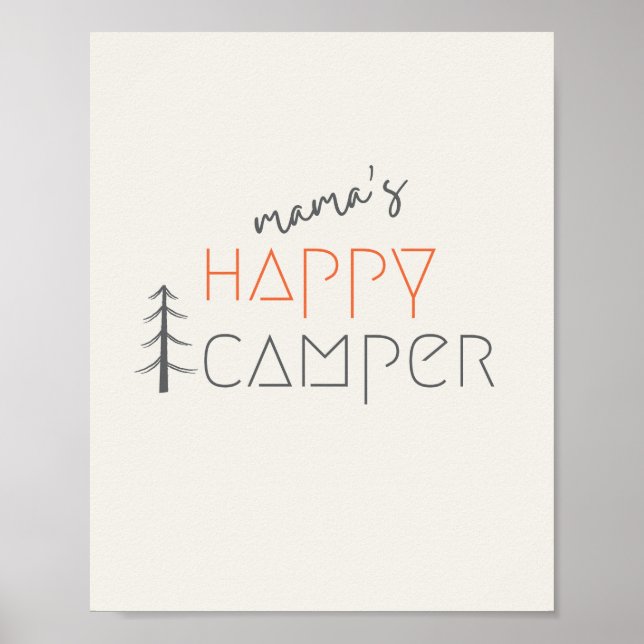 acampante feliz da mamãe. Poster e Impressões (Frente)
