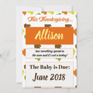 Ação de Graças 2017 Anúncio de Gravidez na Tur