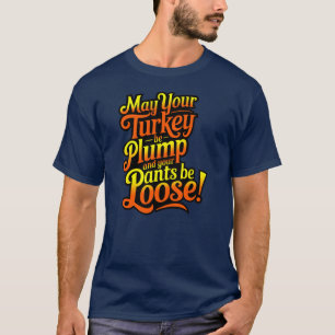 Ação de Graças, Cartoon Farmer Turkey, T-Shirt