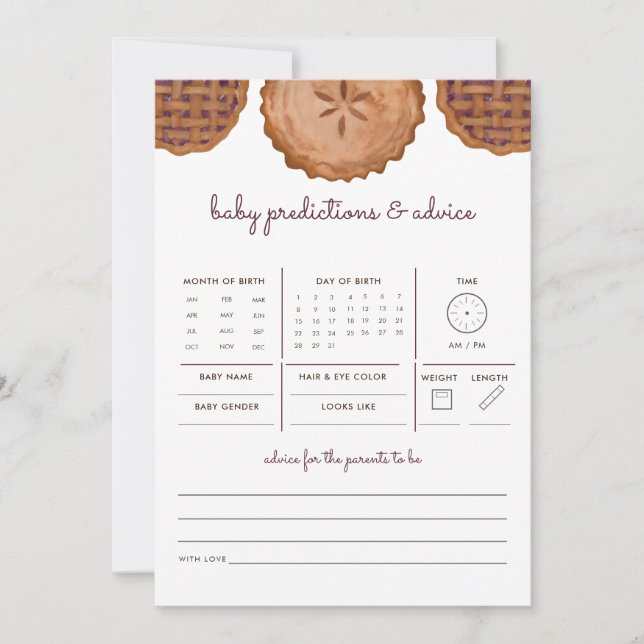 Ação de Graças Cutie Pie Baby Predição Jogo de Con (Frente)