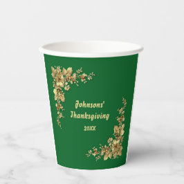 Ação de Graças Elegante Dourada e Burgundy