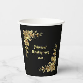 Ação de Graças Elegante Dourada e Burgundy