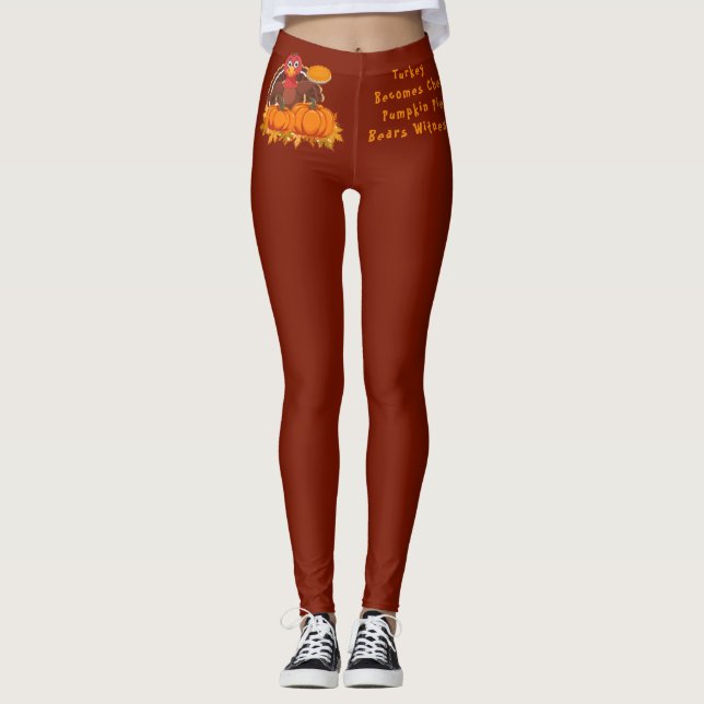 Ação de Graças, Peru Engraçado, Legging Moderno e  (Frente)