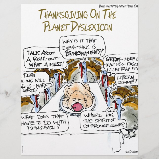 Ação De Graças Sobre Disléxico Engraçado (Frente)