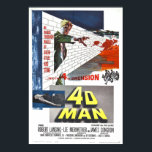 Ação Sci-fi de Poster de Cinema 4D<br><div class="desc">Um poster de filme antigo do filme 4D man. Ele anda por paredes de tijolos e aço.</div>