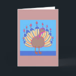 Acção de graças de "Menurkey" e cartão de Hanukkah<br><div class="desc">Esta acção de graças do ano cai durante Hanukkah (acontece somente cada 125 anos) assim que eu criei esta imagem do "Menurkey",  uma combinação de um peru e de um menorah!</div>