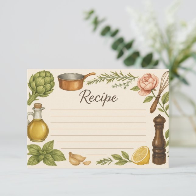 Accents of Tuscany Recipe Card (Em pé/Frente)