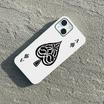 Ace de Espadas - Placa Branca e Preta<br><div class="desc">Feita para se parecer com um ás de espadas tocando cartas ou uma trunfo,  esta design apresenta uma ilustração de ornamentado em preto e branco.</div>