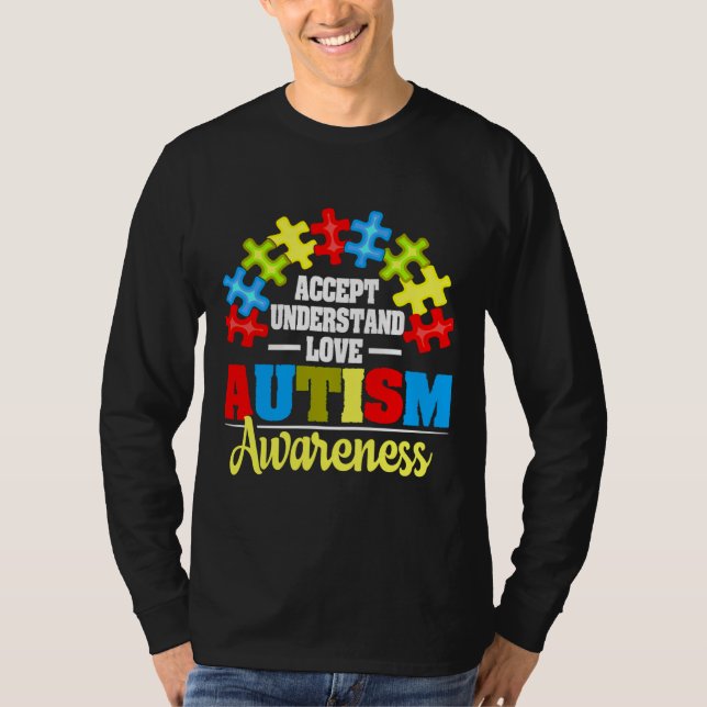 Aceitar Compreender Camisa De Consciência Do Autis (Frente)