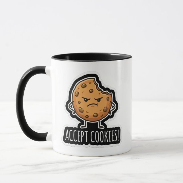 Aceitar Cookies Caneca Engraçada de Tecnologia com (Esquerda)