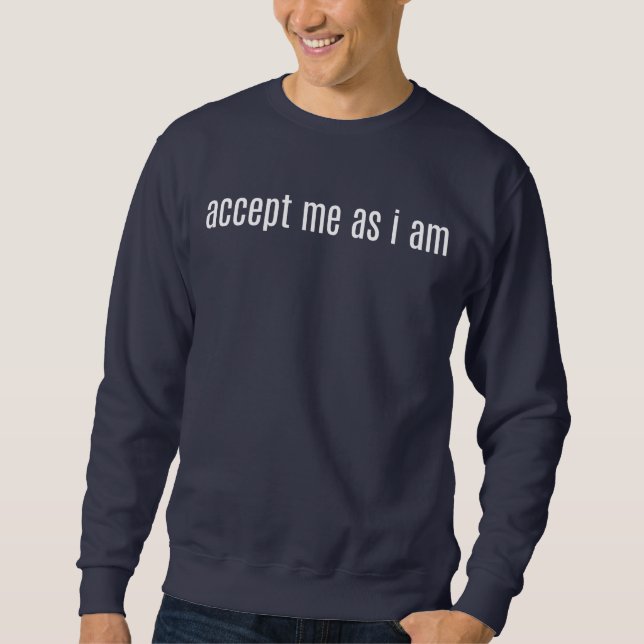 Aceite-me Como Eu Sou Camiseta Básica de Manga Lon (Frente)
