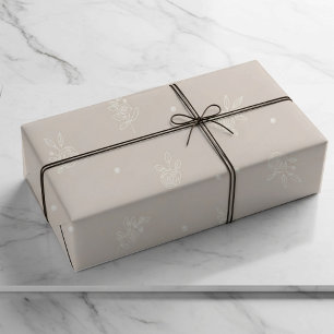 acento floral, papel de embrulho pérola branca