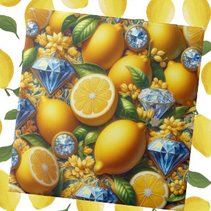 Acentos de Azulejos Exóticos Limão Mediterrâneo