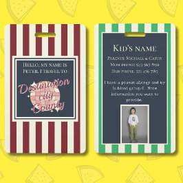 acessório filho de ID de crachá de destino viagem