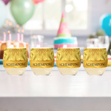 Achempong Designer Drinkware: Crimson & Gold Opule