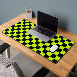 Acid green black checkerboard pattern