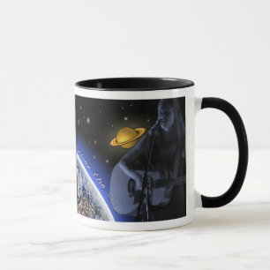 Acima da caneca da colagem do céu