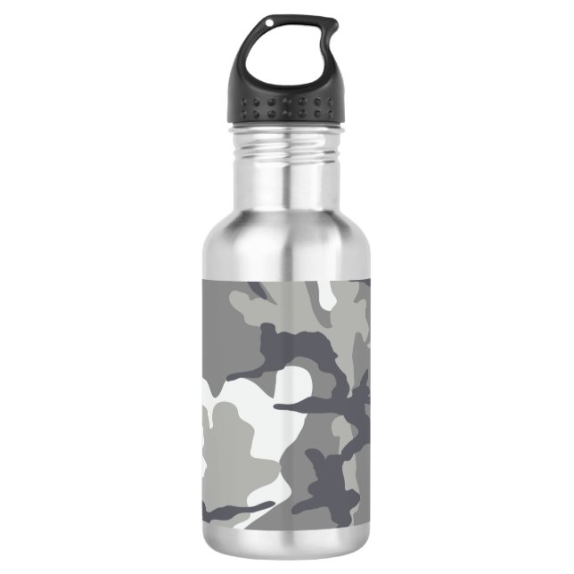 Aço cinzento de Camo 24 onças. garrafa de água (Frente)