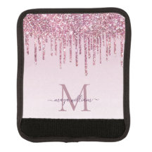 Rosa Glitter Drives Monograma Personalizado E Nome