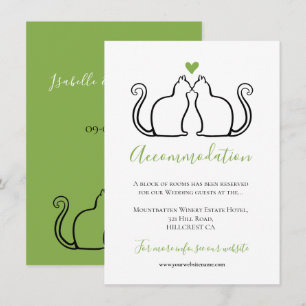 Acomodação de Casamento Coração Verde Gatos Pretos