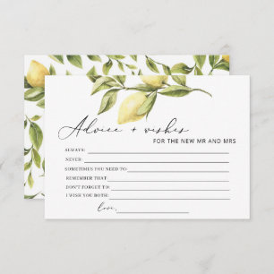 Aconselhamento a Lemon e Cartão de Jogo de Chá de