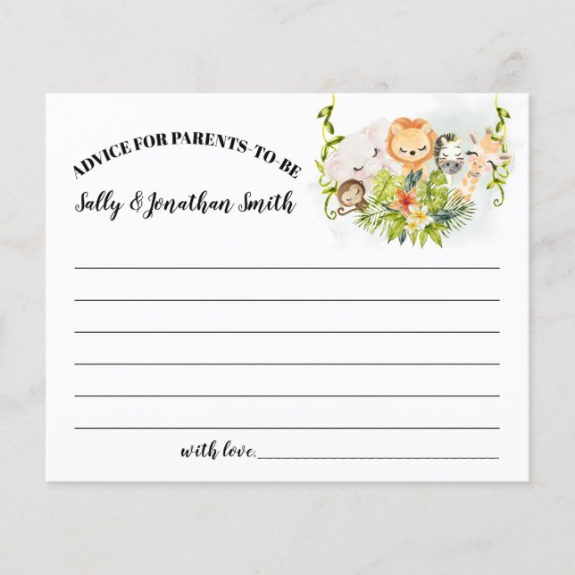 Aconselhamento de Animais Selvagens para Cartão de (Frente)