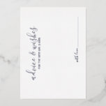 Aconselhamento de Casamento de Script Moderno e De<br><div class="desc">Adicione um toque pessoal ao seu casamento com um moderno conselho de casamento e um cartão de desejos. Este cartão de conselho apresenta o título em folha prateada estilo de letra caligráfica moderna e detalhes no estilo de letra sans serif moderno da folha prateada em fundo branco. Perfeito para casamento,...</div>