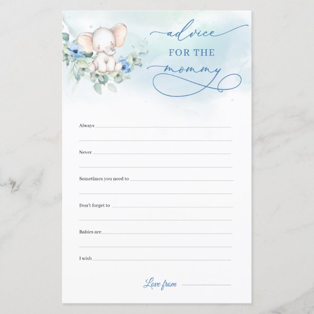 Aconselhamento De Elefante De Menino De Caligrafia (Frente)