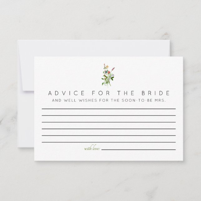 Aconselhamento de Flores Selvagens para Cartões de (Frente)