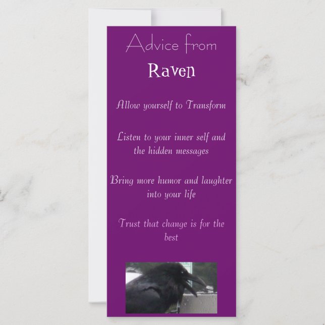 Aconselhamento de um marcador Raven Spirit (Frente)