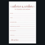 Aconselhamento e Desejos de Casamento LGBTQ Dourad<br><div class="desc">Estas folhas simples, rosa, de ouro e branco, modernas, mínimas, escritas à mão, de Conselhos e Desejos LGBTQ são perfeitas para ter ao seu chá de panela, ensaiar janto ou casamento para os convidados preencherem para o casal feliz. As pessoas vão adorar ter as ordens - tornam tão fácil deixar...</div>