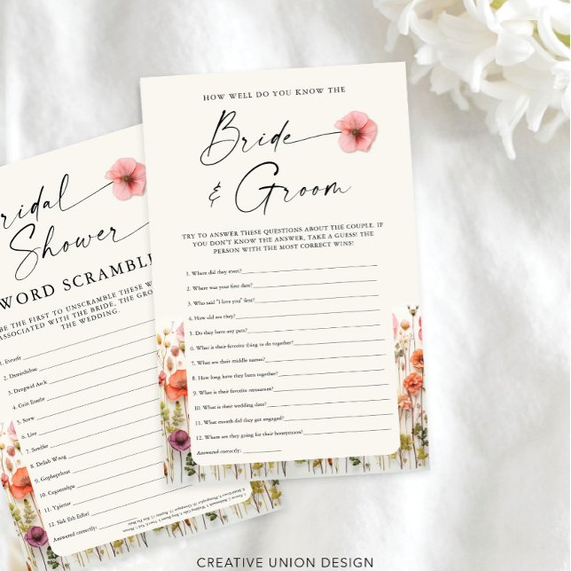 Aconselhamento e Jogo do Partido do Chá chá de pan (Double Sided Bridal Shower Game)