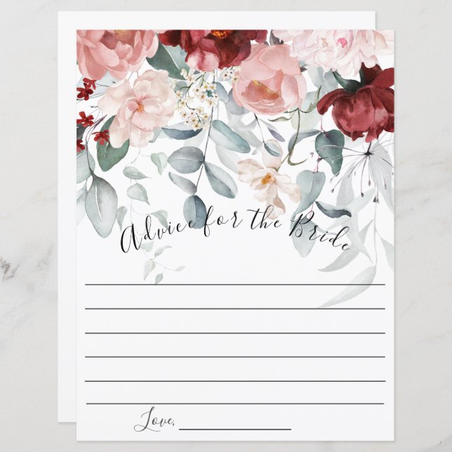 Aconselhamento Floral Cor-de-Rosa-Blush Burgundy p (Frente/Verso)