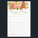 Aconselhamento Floral e Desejos Espanhóis<br><div class="desc">Estas lindas, botânicas, escritas à mão, folhas de Advice & Wish (Consejos y Deseos), com elegantes flores cor-de-rosa e creme, no topo, e belas fontes de ouro são perfeitas para se ter chá de panela, janto de ensaio ou convidados de casamento para o casal feliz. As pessoas vão adorar ter...</div>