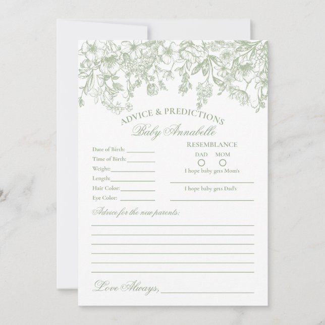 Aconselhamento Floral Sage Chinoiserie para Cartão (Frente)