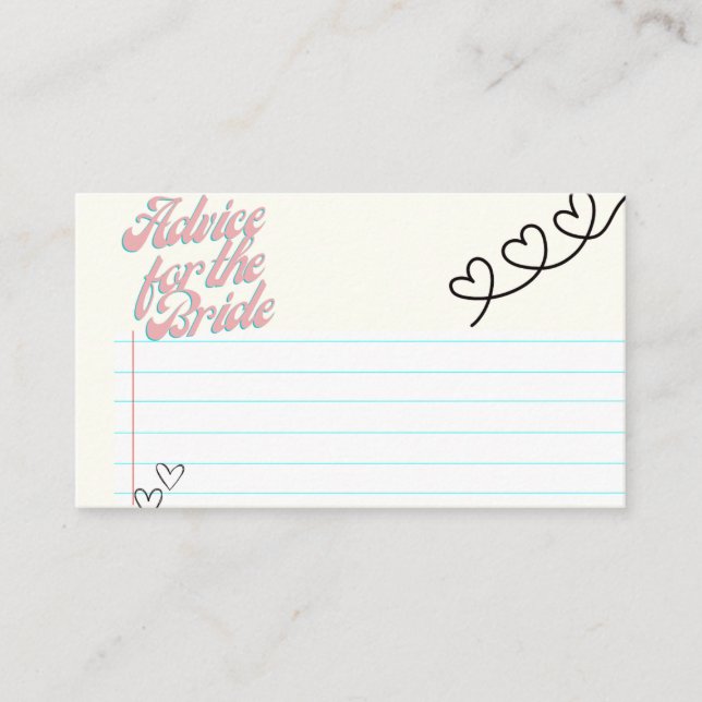 Aconselhamento para Cartões de Noiva (Frente)