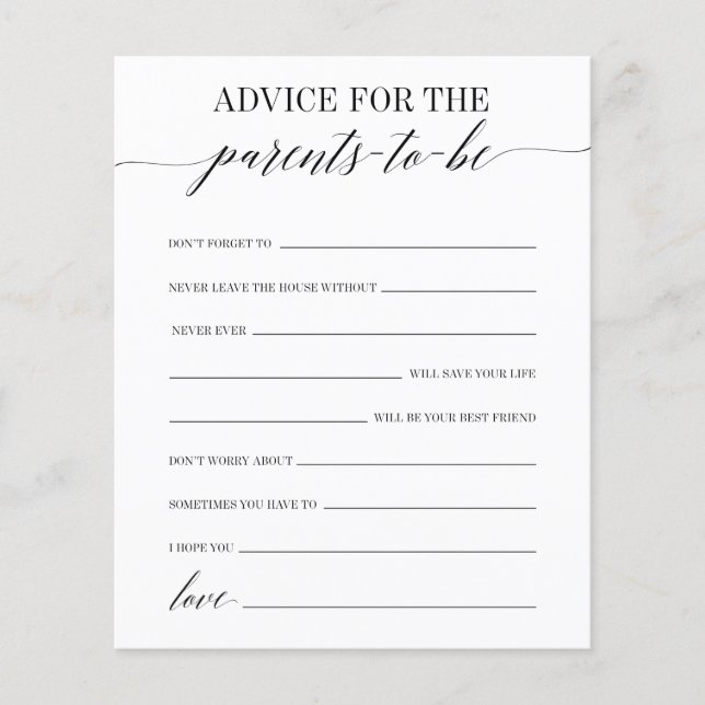 Aconselhamento Para O Jogo De Chá de fraldas Dos P (Frente)