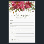 Aconselhamento sobre Casamento de Natal e Desejos<br><div class="desc">Estes simples, florais, guião manuscrito Advice & Wish lençóis com poinsettias de cor d'água, pinheiro e Holly no topo são maravilhosos para ter chá de panela, janto de ensaio ou convidados de casamento preenchidos para o casal feliz. São absolutamente perfeitos para um casamento de inverno ou Natal. As pessoas vão...</div>