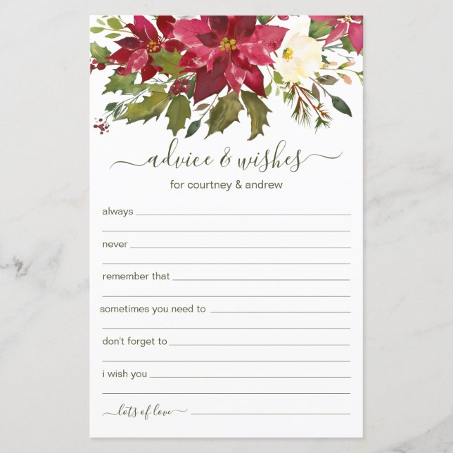 Aconselhamento sobre Casamento de Natal e Desejos (Frente)