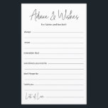 Aconselhamento sobre Casamento e Desejos<br><div class="desc">Esses simples, preto e branco, modernos, mínimos, guião manuscrito Os lençóis Advice & Wish são perfeitos para ter chá de panela, janto de ensaio ou convidados de casamento preenchidos para o casal feliz. As pessoas vão adorar ter as ordens - tornam tão fácil deixar palavras amáveis de conselhos e de...</div>
