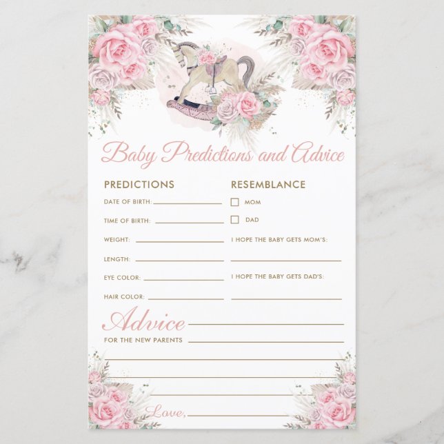 Aconselhamento sobre Previsões de Bebês Rosa-Rosa- (Frente)