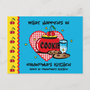 Acontece no cartão de receita da cozinha da vovó